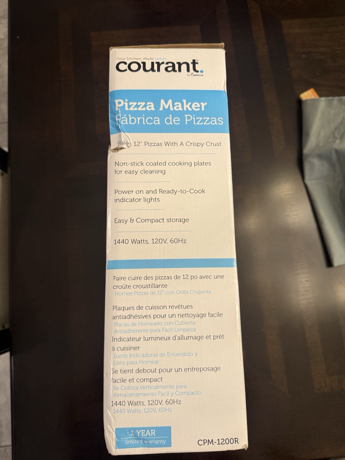 Courant RED 12 Inch Electronic Pizza Maker- Griddle- Calzone Maker -Oven,