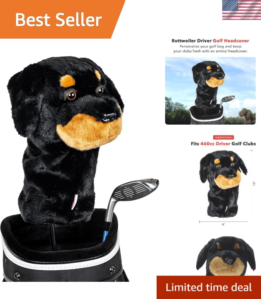 Rottweiler Driver Headcover: Durable Protection & Fun Style for Golf Clubs