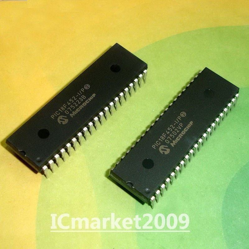 2 PCS PIC18F452-I/P DIP-40 18F452 Enhanced Flash Microcontrollers MCU Chip IC