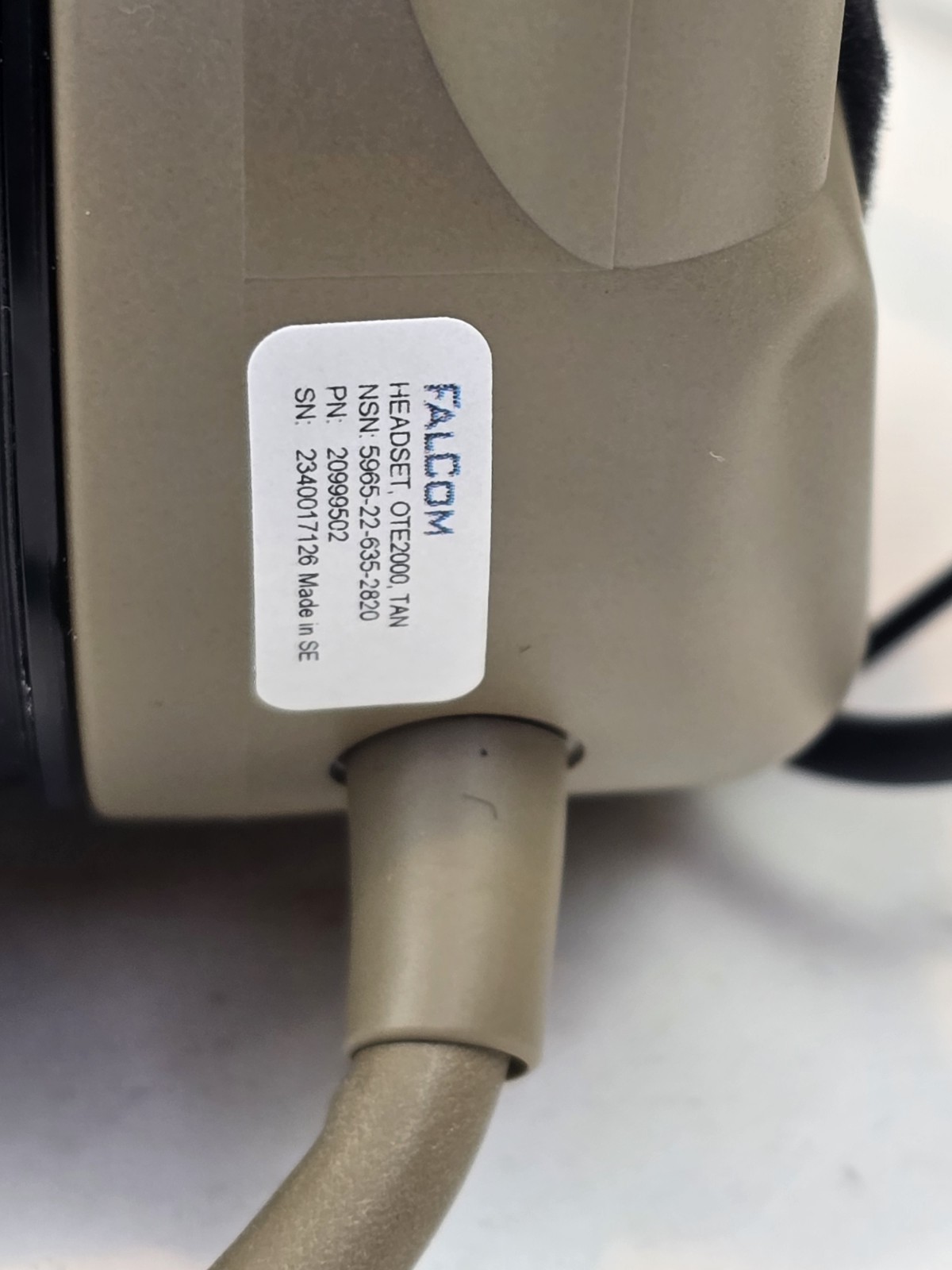 FalCom OTE2000 Over The Ear Headset Tan New In Box