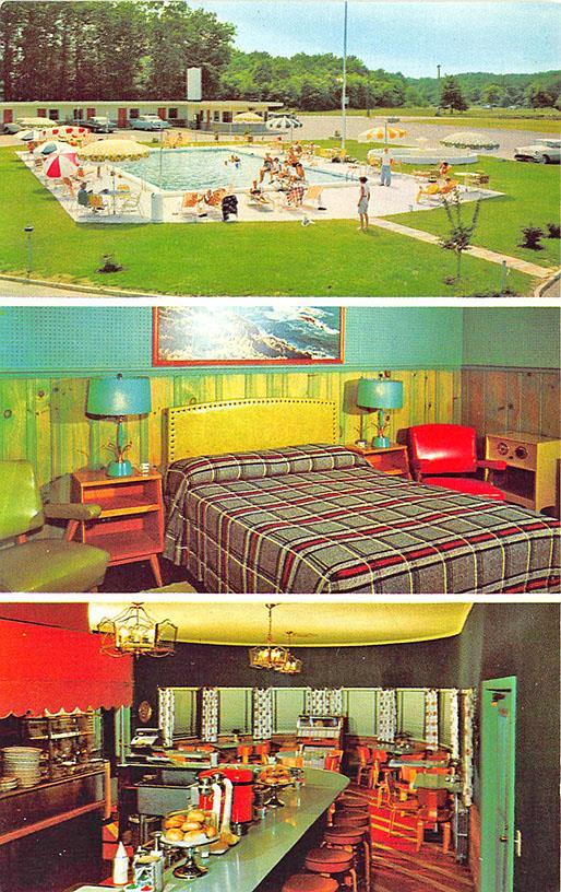 Asbury Park NJ Holiday MotelMulti-View Juke Box Postcard
