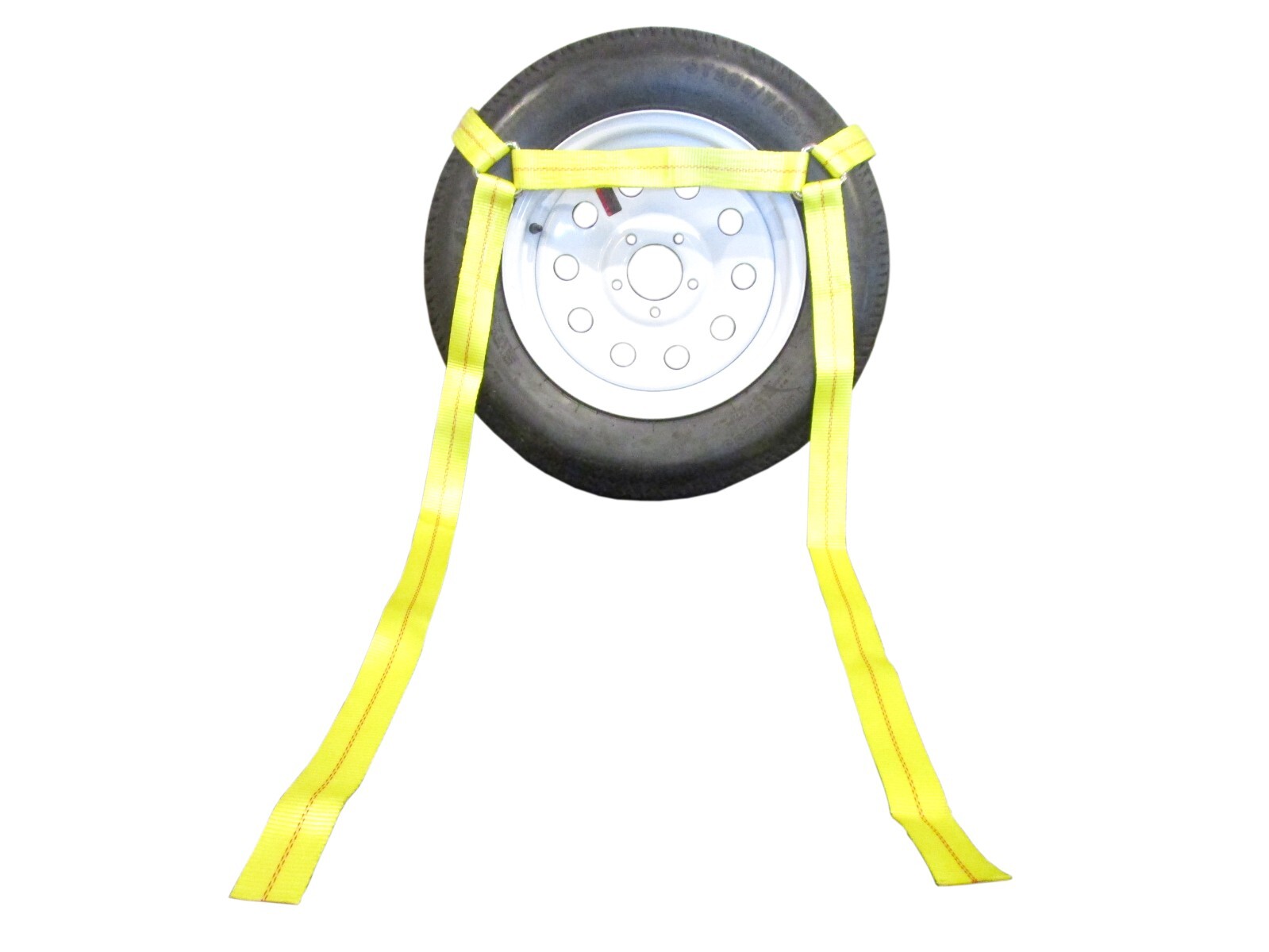 2" Flat Hook Side Rail Basket Ratchet Tie Down Assembly - Yellow Pack of 4