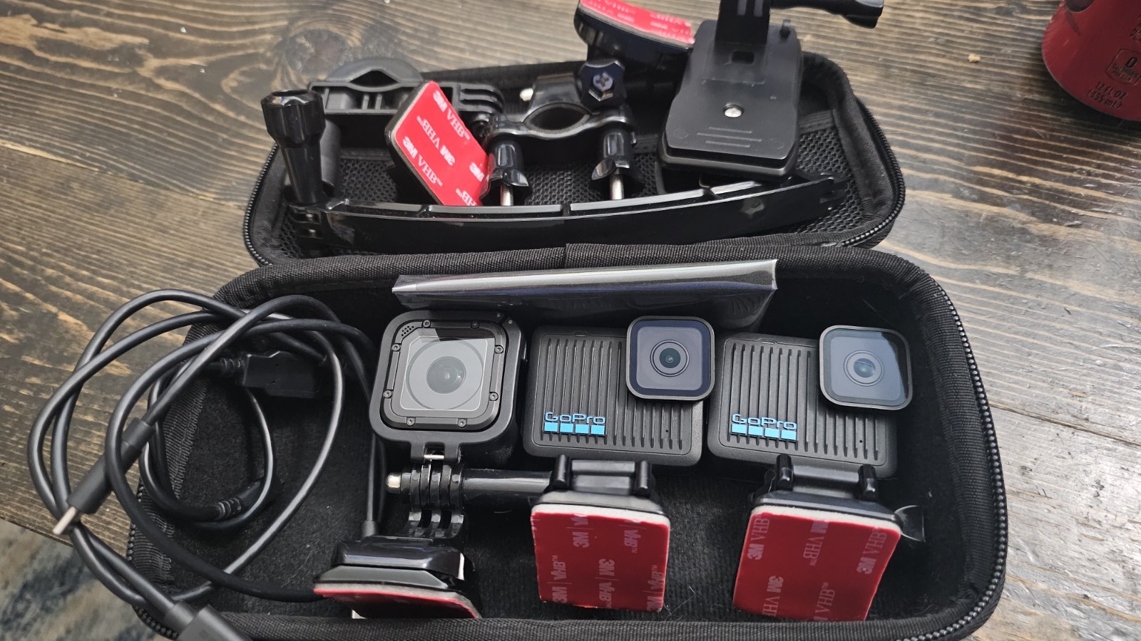 GoPro Bundle: 2x '24GP  Hero's / 1x GP Hero5 Sessions with accessories and Case.