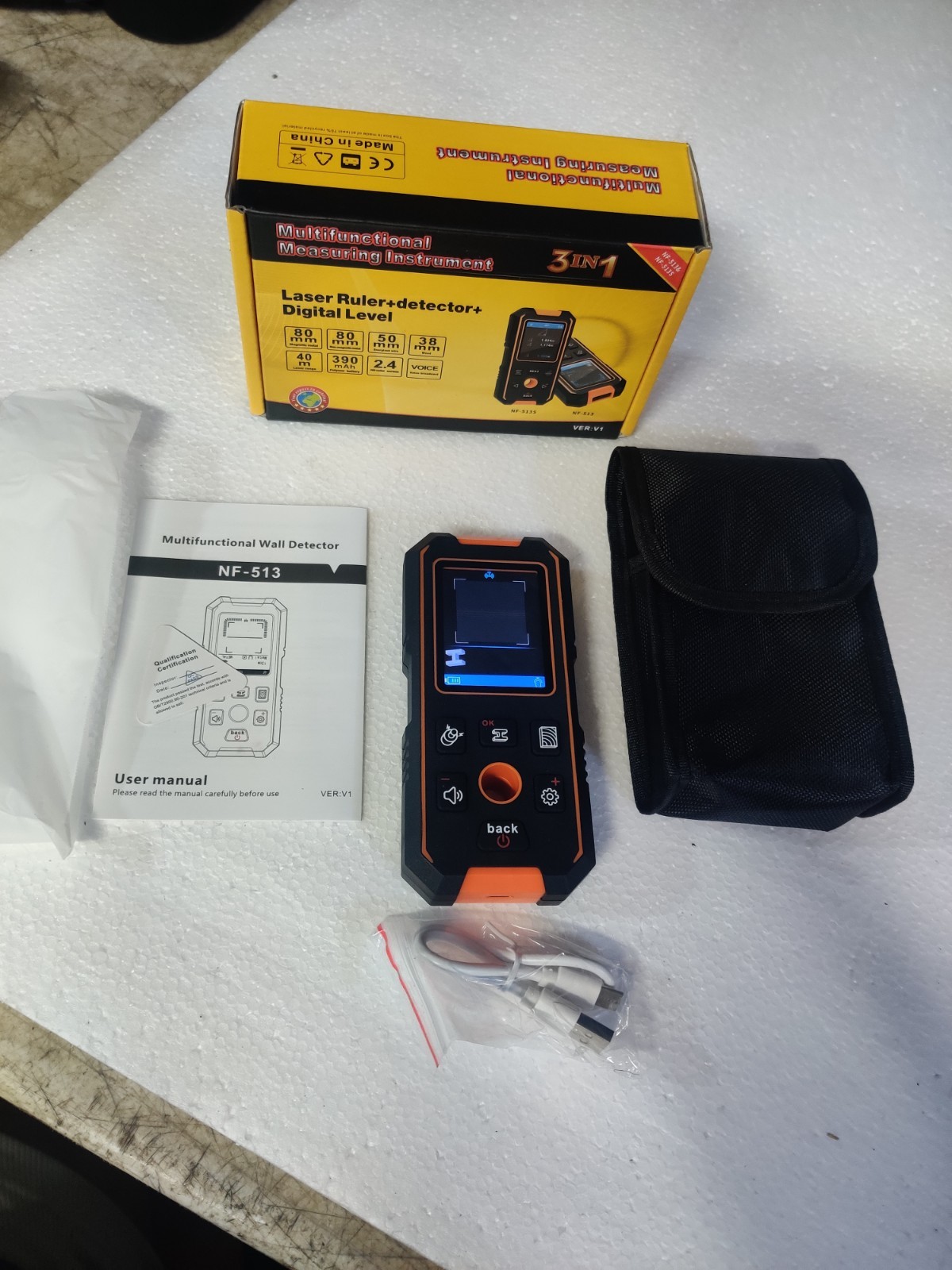 NOYAFA NF-513 3-in-1 Stud Finder Wall Scanner for AC Cable Wire Metal Etc Finder