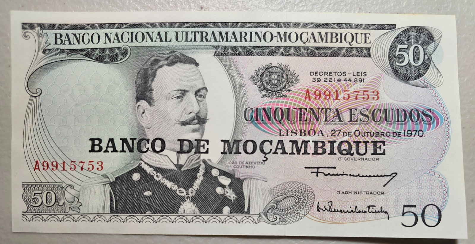 Mozambique 50 Escudos 1970 Unc