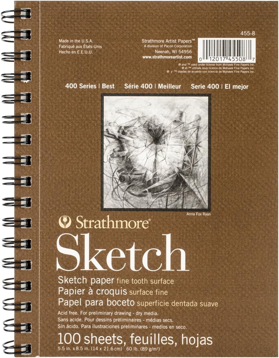 Strathmore 400 Series Sketch Pad, 5.5x8.5 inch, 100 Sheets - 5.5x8.5, White
