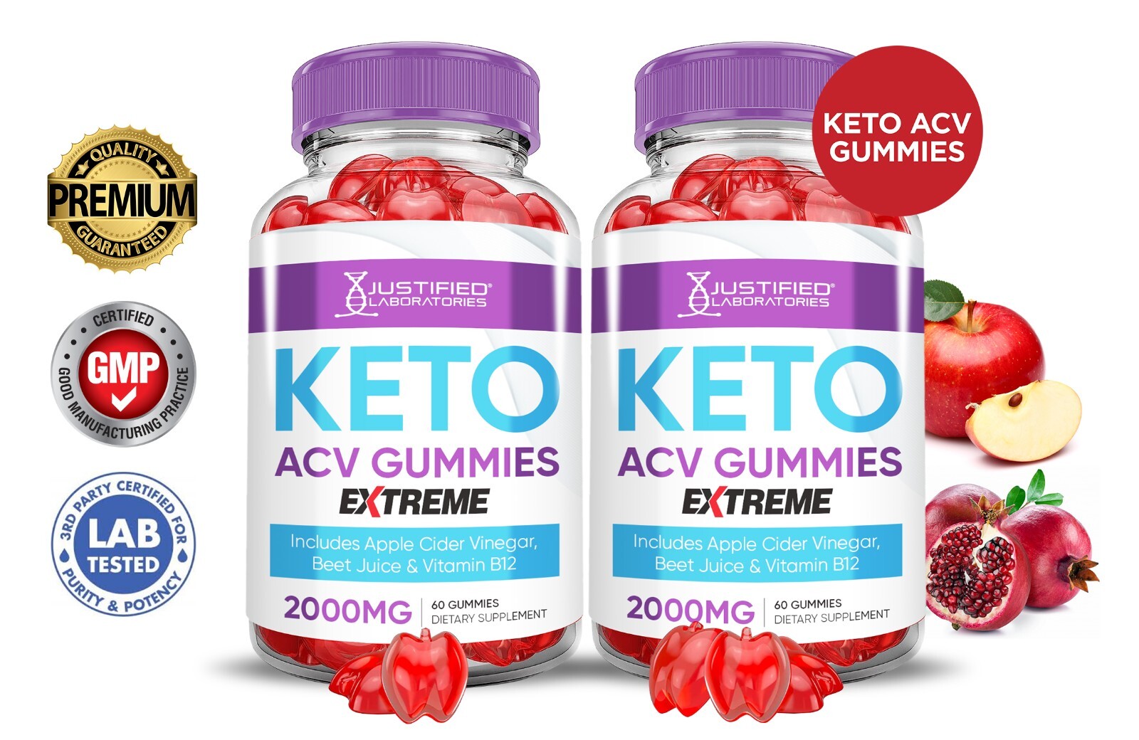 Keto Extreme ACV Gummies 2000MG Advanced Apple Cider Vinegar 120 Gummys