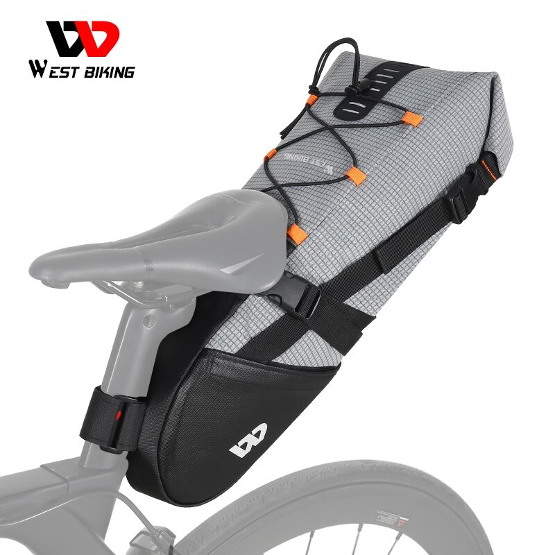 WEST BIKING Waterproof Bicycle Saddle Bag MTB Road Bike Cycling Tail Bag 10L