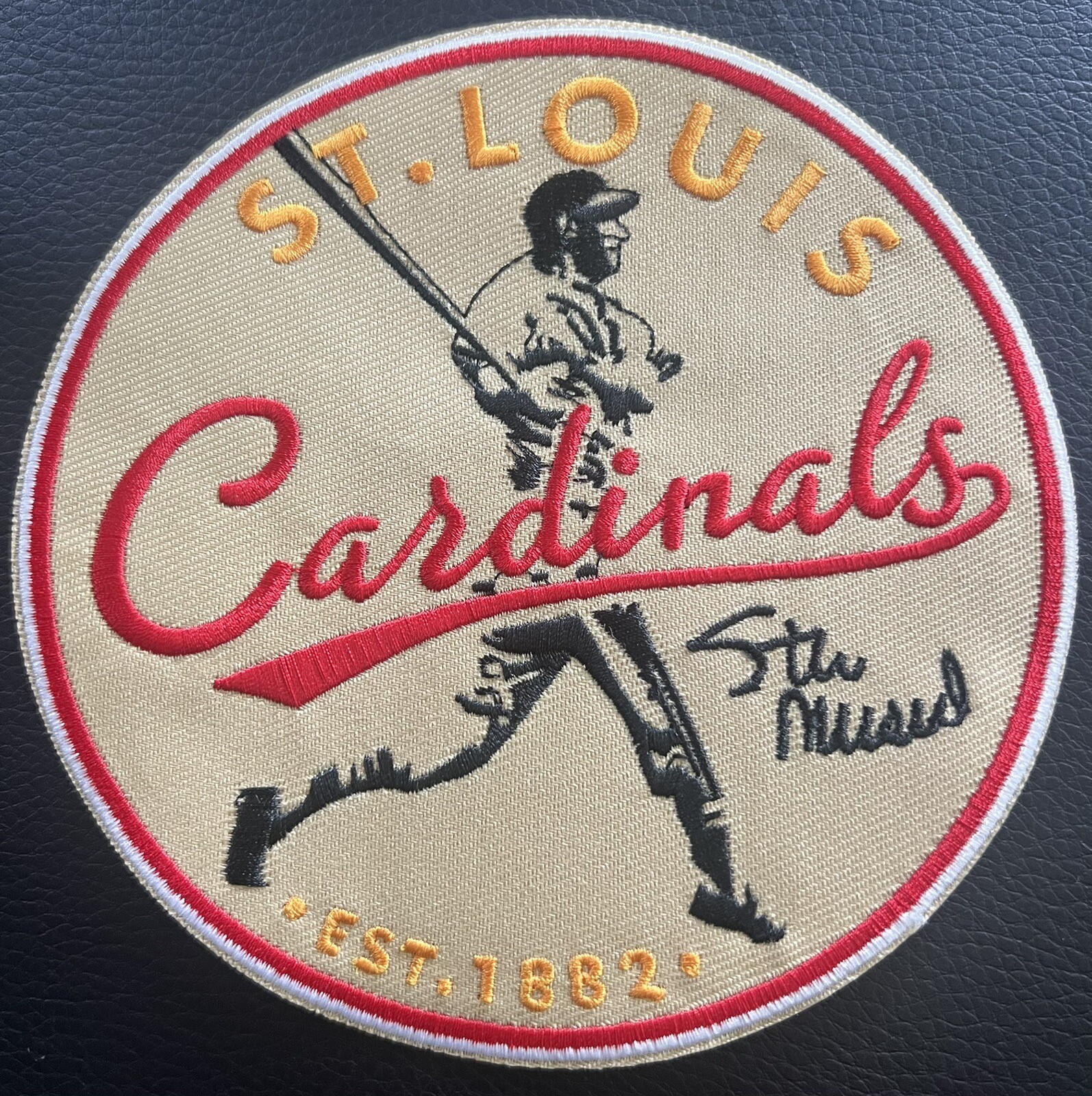 RARE Stan Musial Vintage St. Louis Cardinals 5in Iron Sew On Embroidered Patch