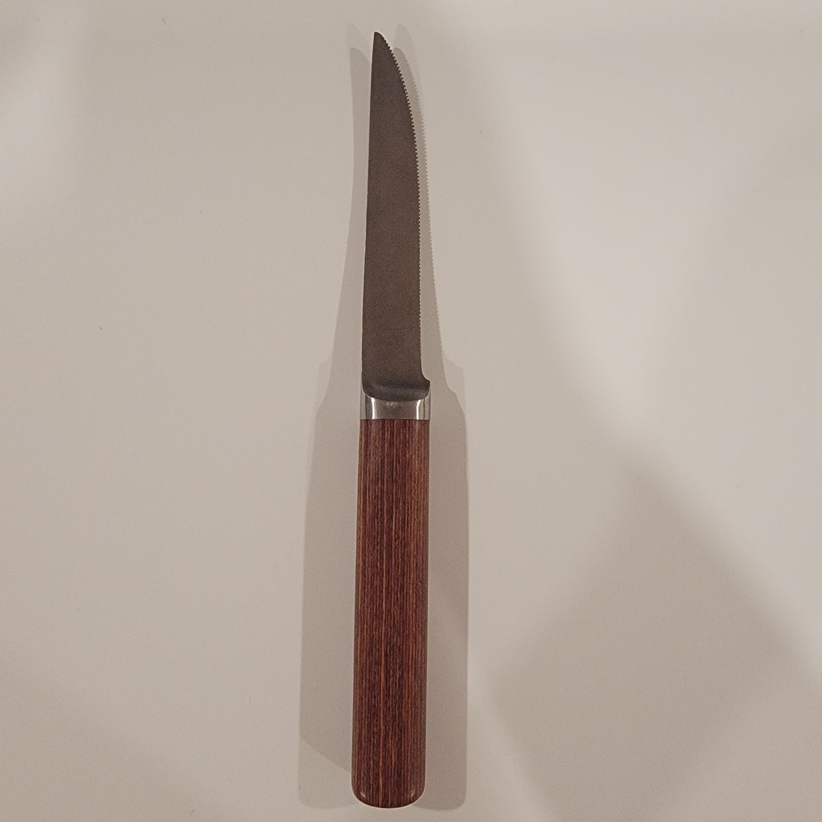 Copco VTG MCM Stainless Serrated Steak Knife 4" Blade Wood Handle Japan 8-3/8"