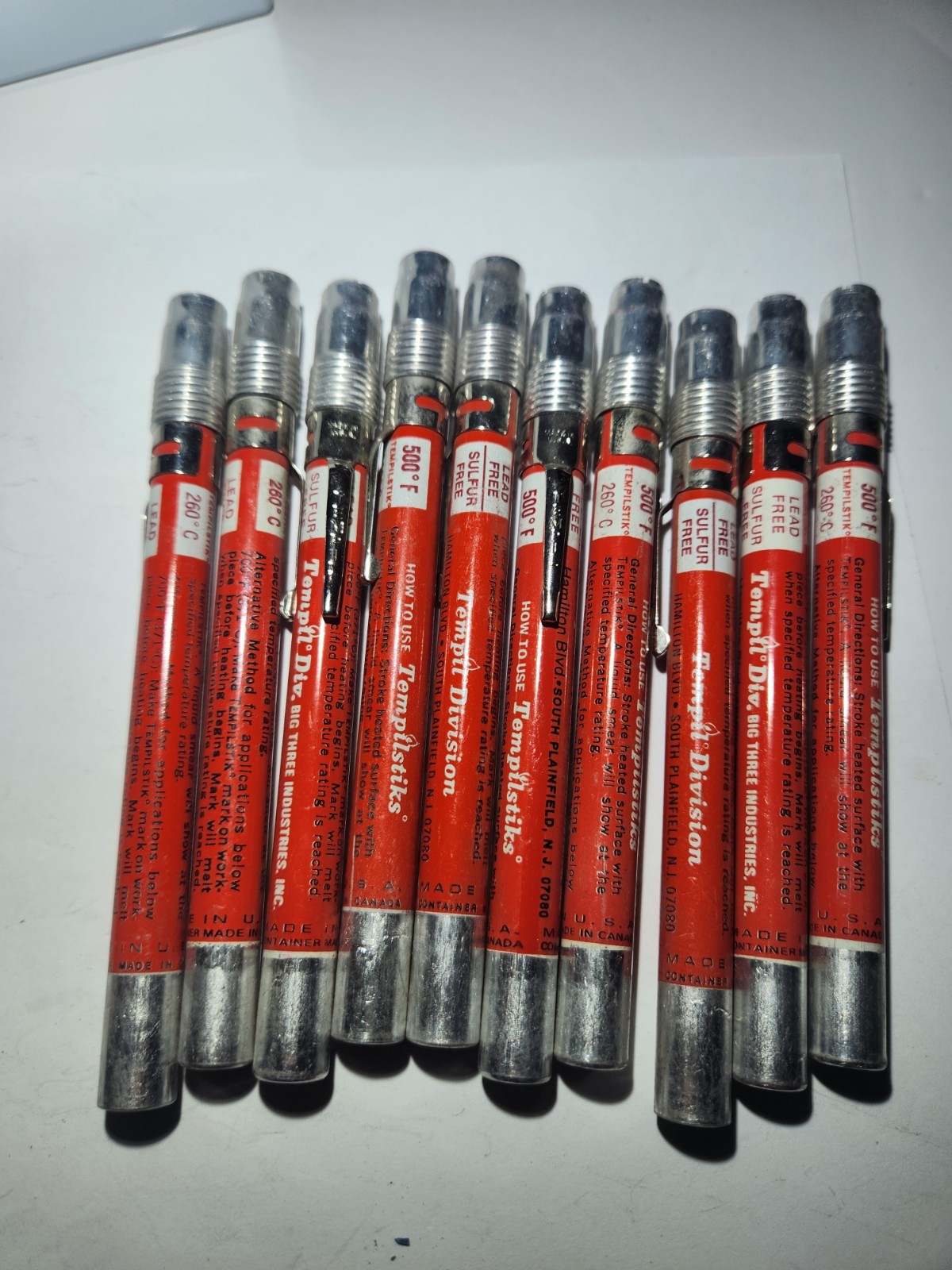 10 Tempil Tempilstik 500 F 260 C Temperature Indicators Lead  NOS
