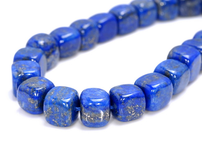9-10MM  LAPIS LAZULI GEMSTONE GRADE AA CUBE LOOSE BEADS 7"