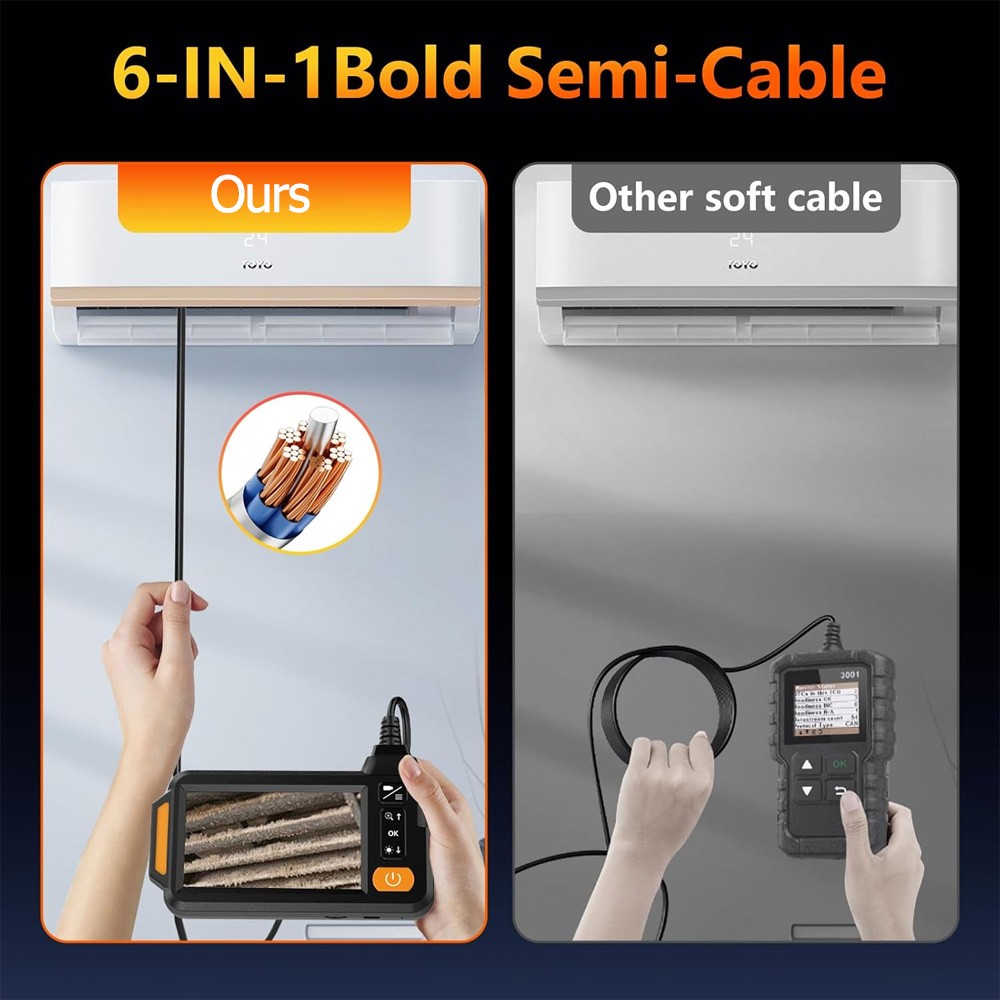 Upgrade Endoscope Camera with Light, 4.3' IPS Screen 1080P HD Inspection Camera