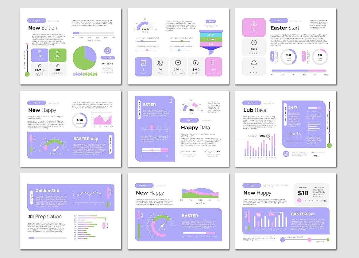 Happy Easter PowerPoint Presentation Template 4x3