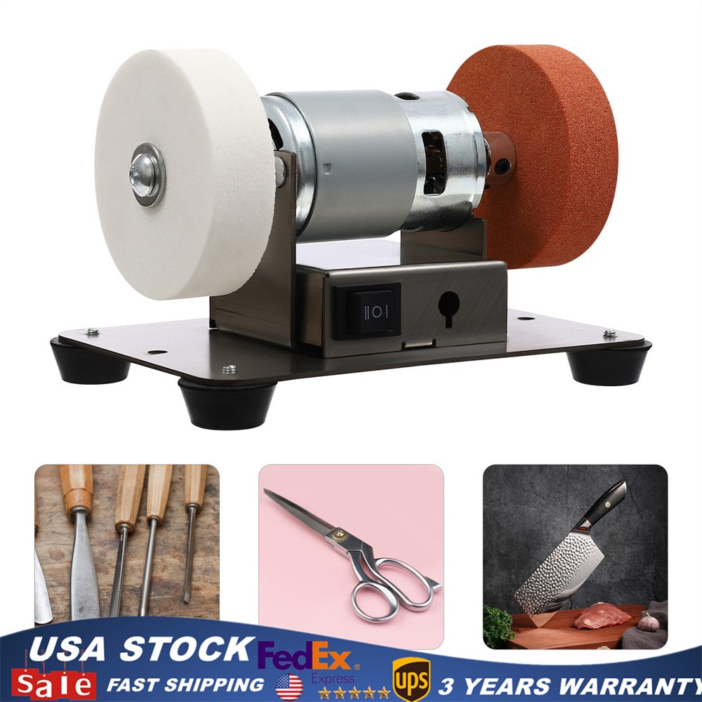 Electric Benchtop Grind Sander Adjustable Variable Speed Table Grinding Machine