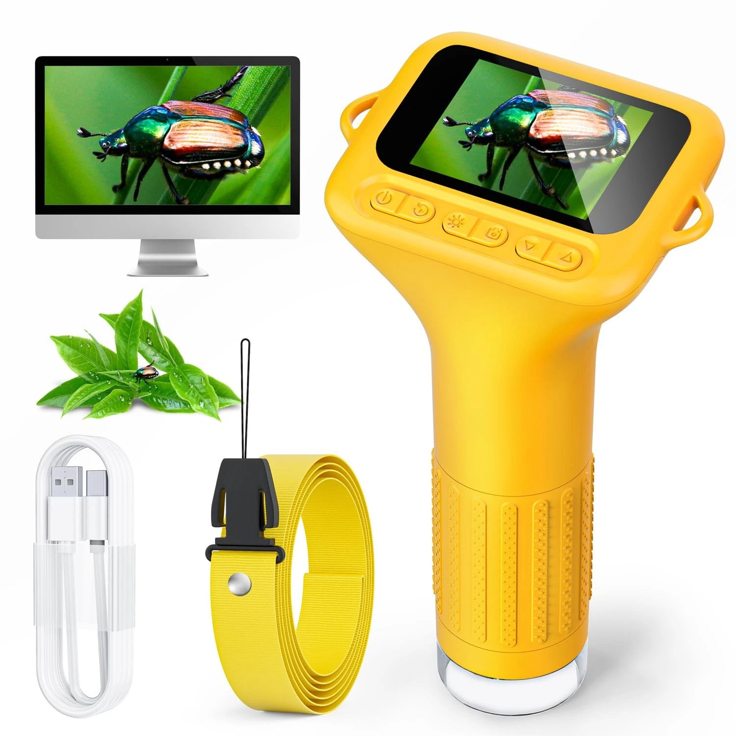 Digital Microscope for Kids, 1000X HD Handheld  Science Toy Portable USB Ages 4+