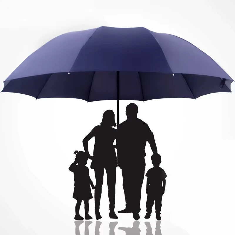 Enlarge Durable 130CM Steel Frame Umbrella Water-Resistant Pongee Canopy UPF50+