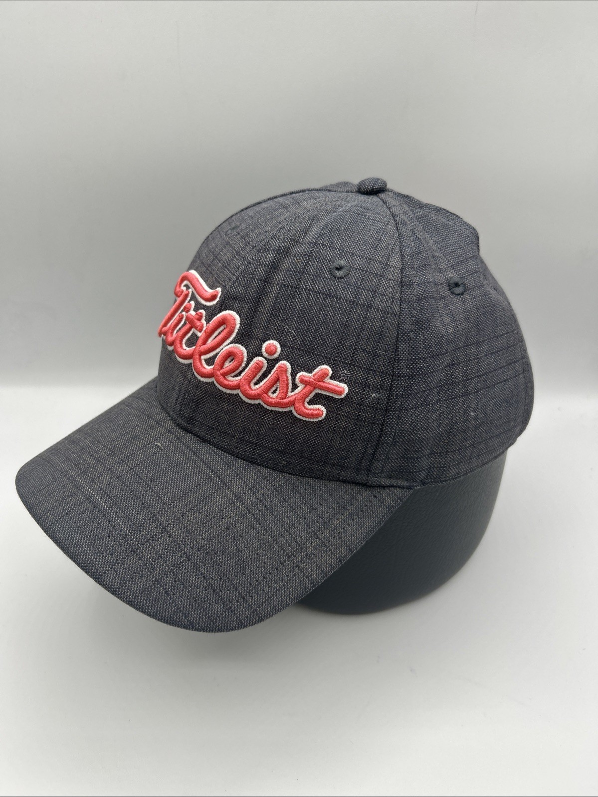 Titleist Golf Hat Cap Gray Black Pinkscript Wool Blend Strapback OSFM H95
