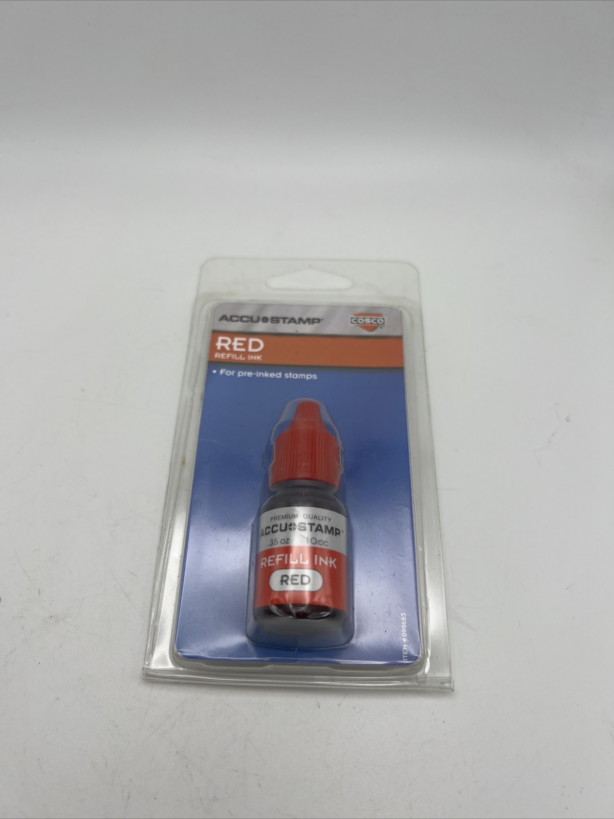 COSCO ACCU-STAMP Gel Ink Refill Red 0.35 oz 10cc Bottle 090683