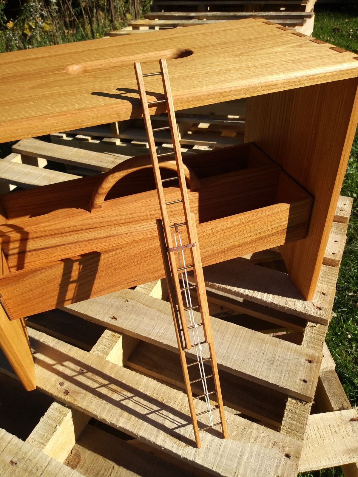 Handmade Oak Bench / Stool with Inlayed Dovetails