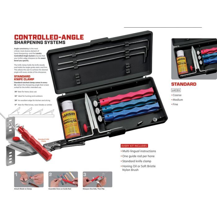 LANSKY Standard Knife Sharpening Kit NIP LKC03