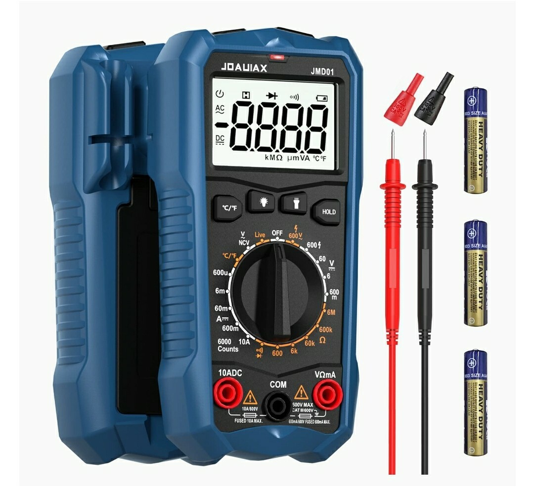 JOAUIAX Digital Multimeter Tester 6000 Counts AC/DC Voltage&DC Current Multi Tes