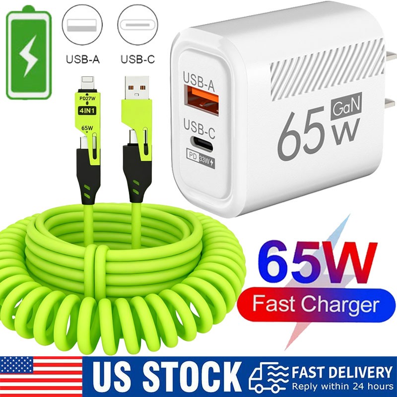 65W Super Fast Charging USB Type C Wall Charger For Samsung iPhone Android Phone