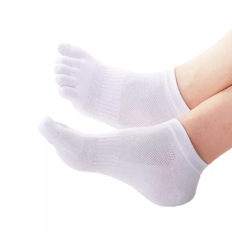 6 Pairs Low Cut Five Finger Toe Ankle Casual Sport Men Combed Cotton Socks 10-13