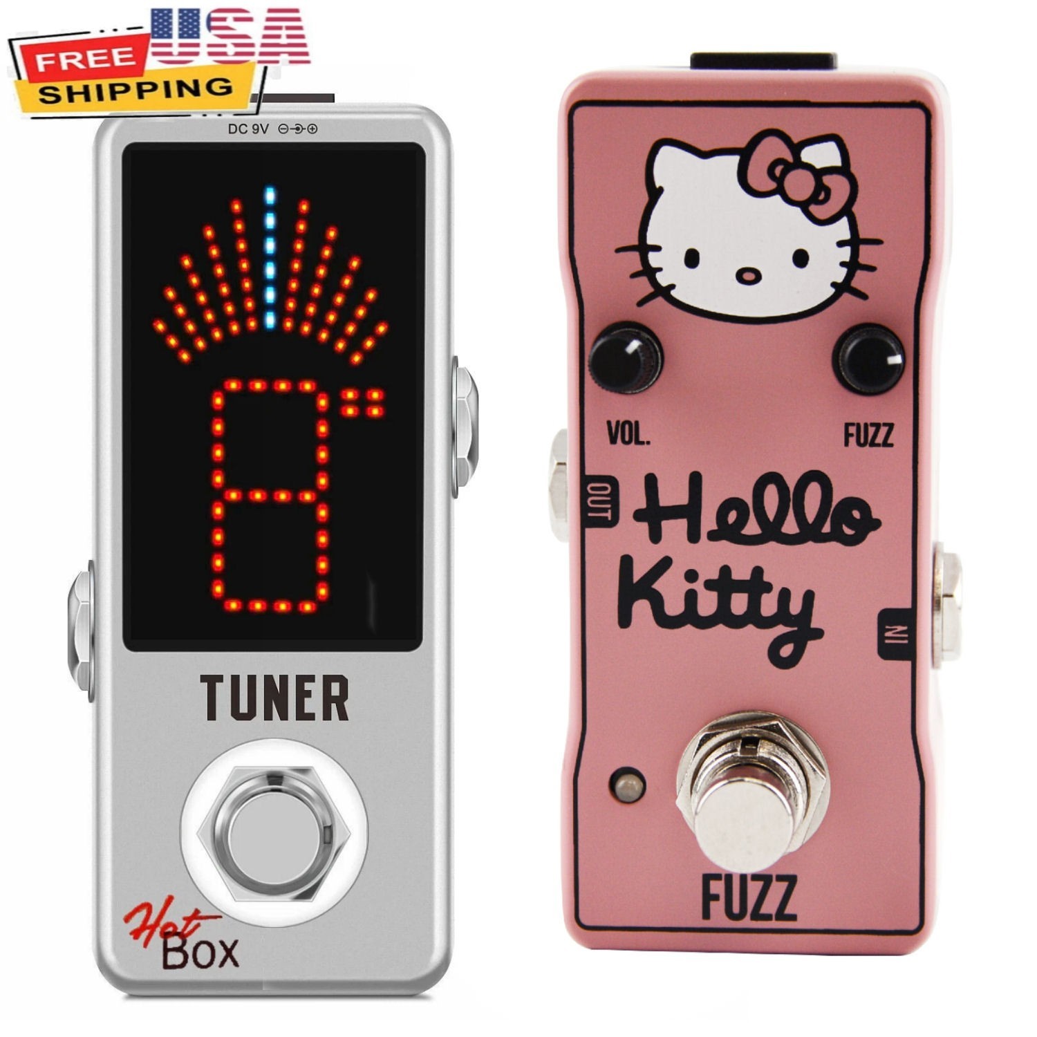 Circle Of Tone FUZZ 4 Guitar/Bass Kitty Series FX Pedal VOL/FUZZ +Hot Box Tuner