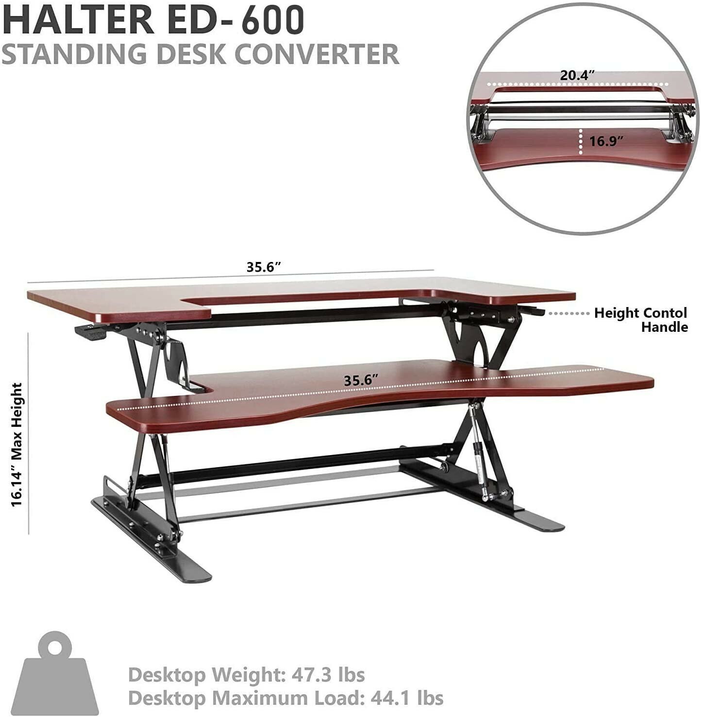 Halter ED-600 Preassembled Height Adjustable Desk - Slightly used - PICKUP ONLY