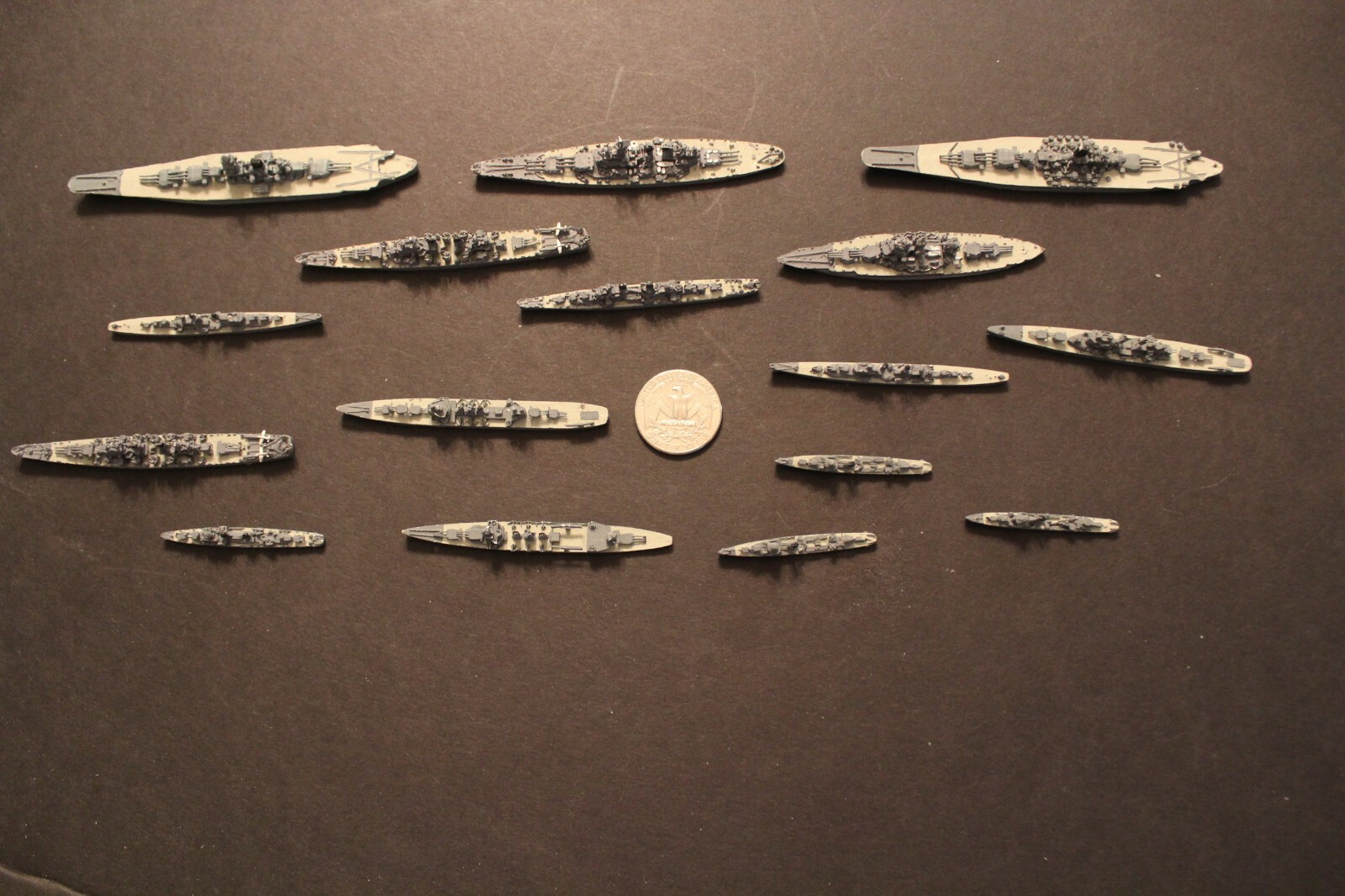 Vintage metal Naval Recon  Warships -16 Total  Arizona class 1918/1940 waterline