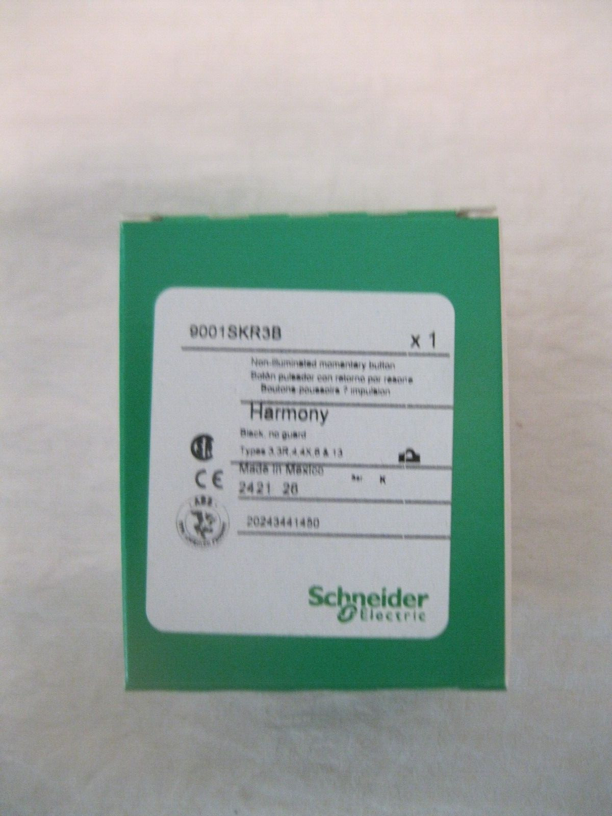 SQUARE D 9001-SKR3B 9001-SKR3B PUSHBUTTON OPERATOR 30MM W/O CONTACT BLOCK NNB