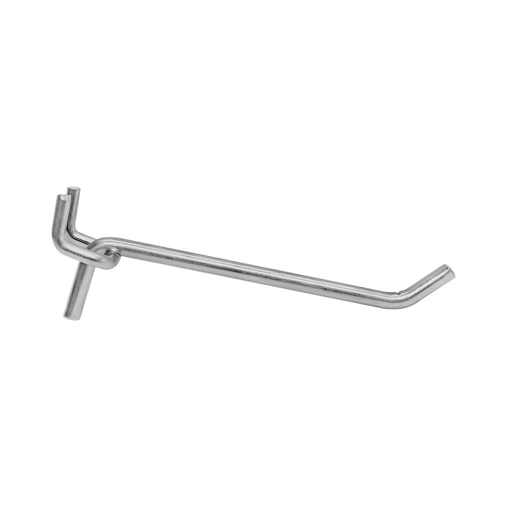 Peg Board Shelving Hooks 1/4 inch Thick Pegboard Zinc 20 Pc 4 inch Long