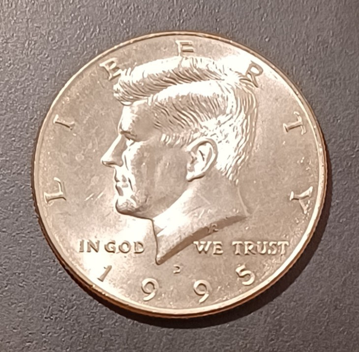 1995-D John F. Kennedy Half Dollar 50c US Coin Doubling Letters Errors (#2)