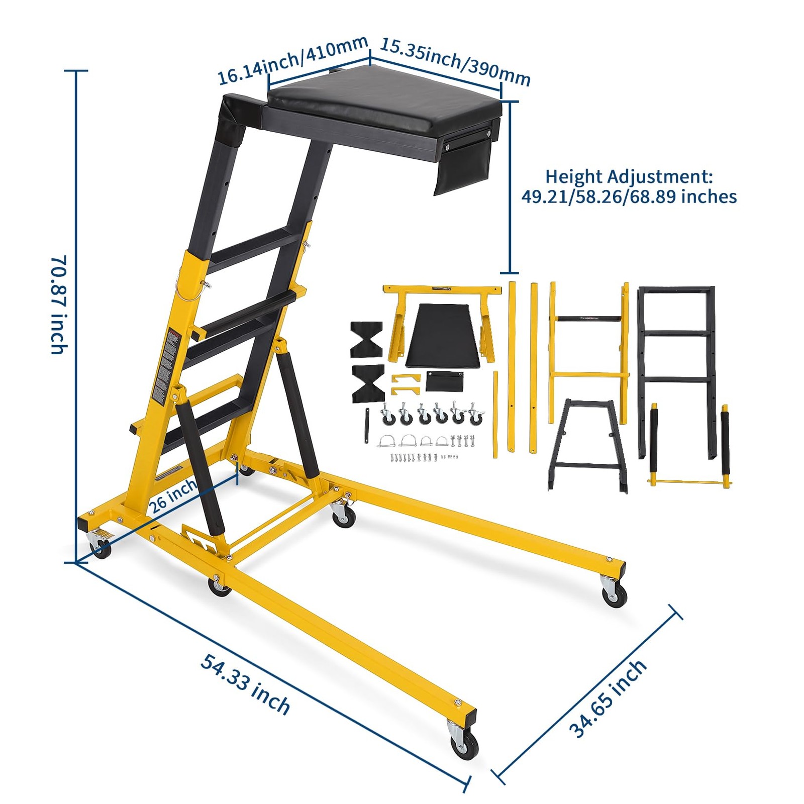 Topside Automotive Creeper 400 lbs Collapsible Over-Engine Rolling Platform