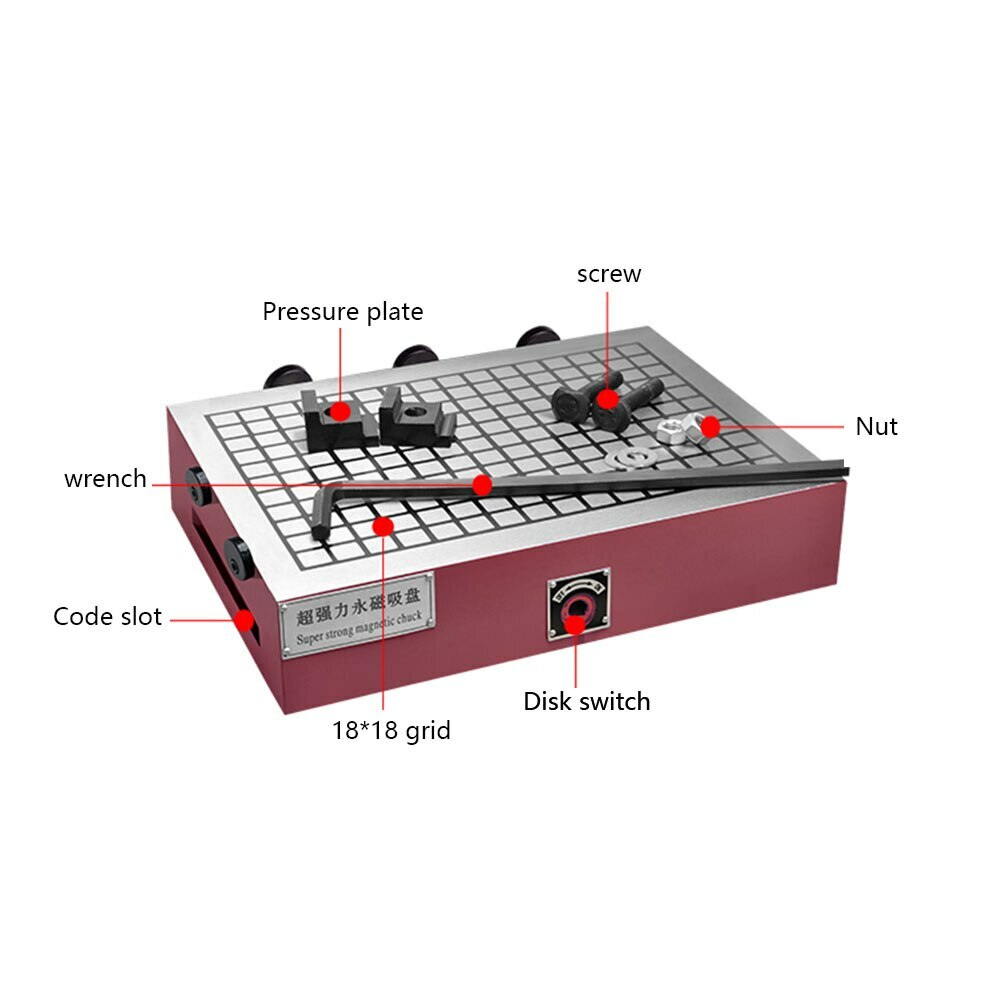 CNC Super Powerful Permanent Magnet Chuck Machining Magnetic Table 150*150mm