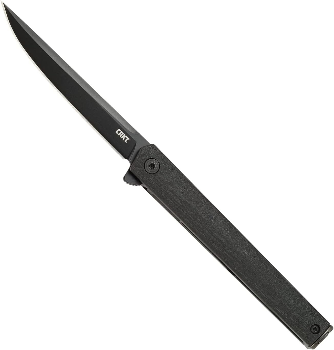 CRKT 7097K CEO Flipper Folding Knife Black Plain Edge Blade With Liner Lock
