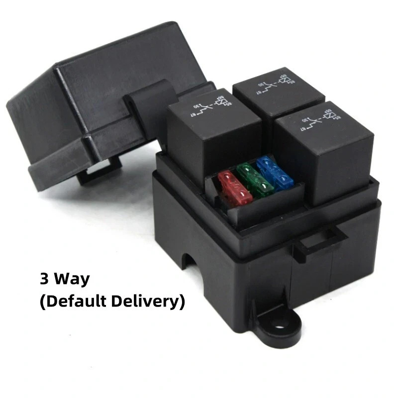 Car Relay 3Way Fuse Box Terminal Link 12V 24V Relay Spot Light Refit Switch40 80