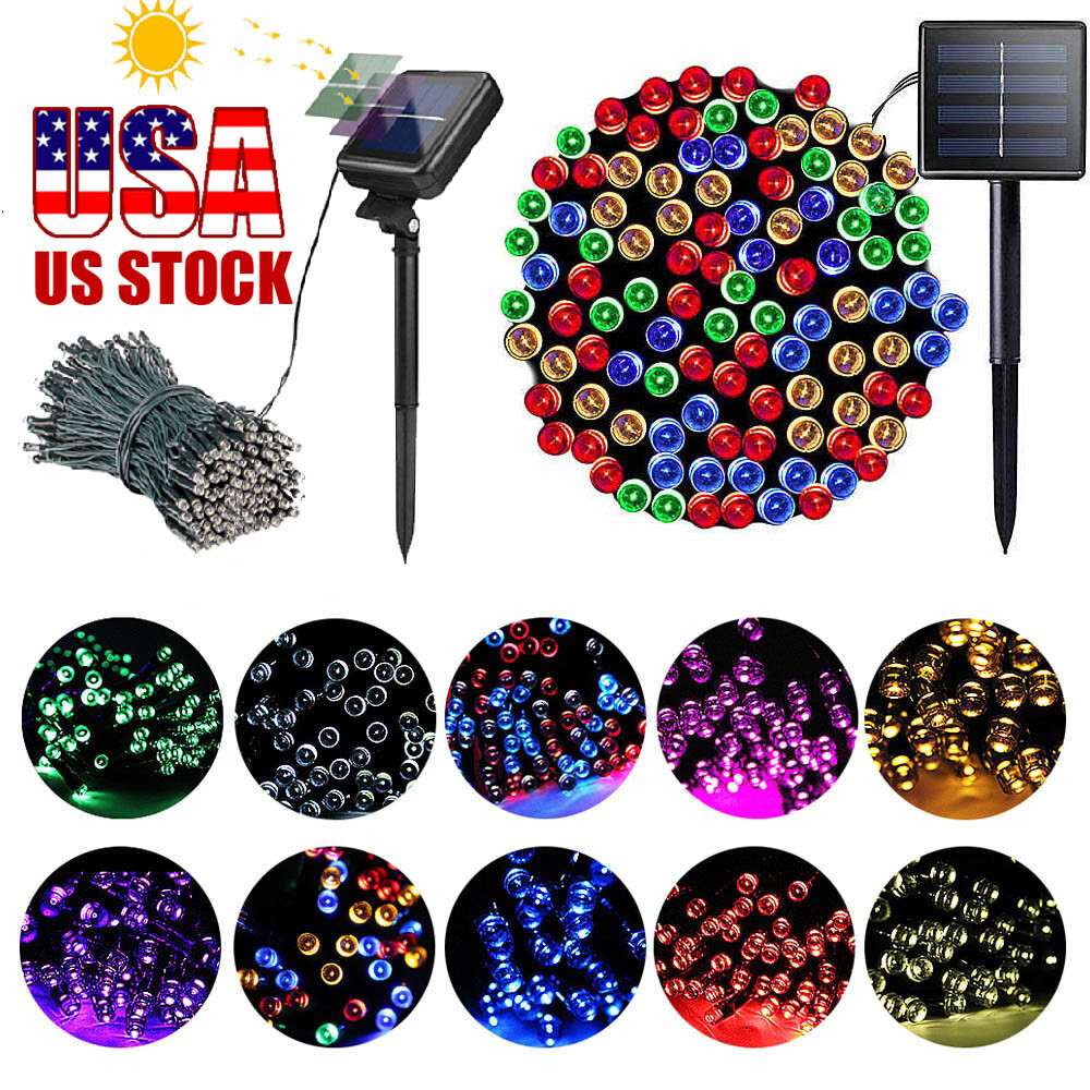 Solar Powered String Lights Outdoor IP65 Waterproof ChristmasTree Party Decor