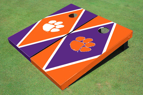 Clemson University Alternating Diamond Cornhole Boards