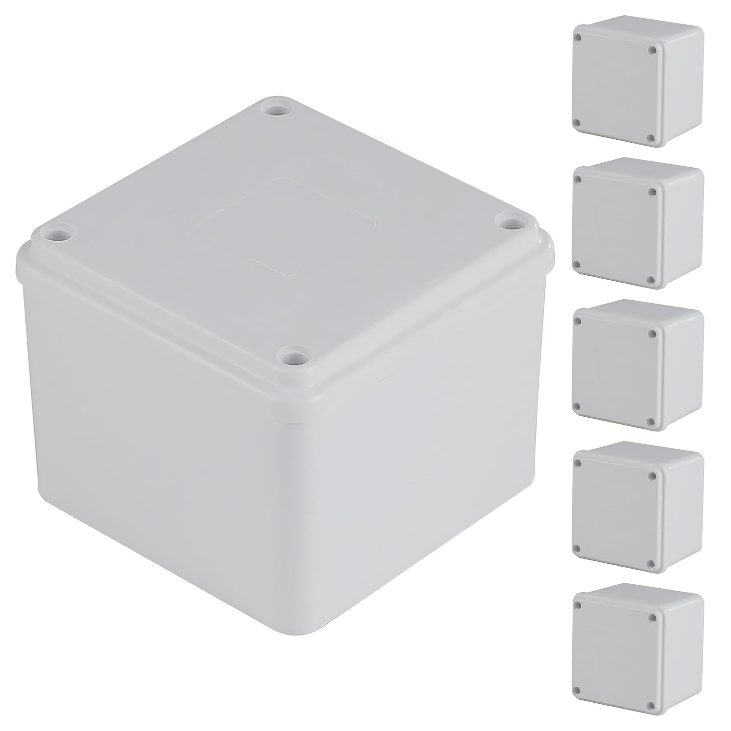 6 Pack 4" X 4" X 3" PVC Plastic Dustproof Waterproof Box IP65 Junction Boxes Pro
