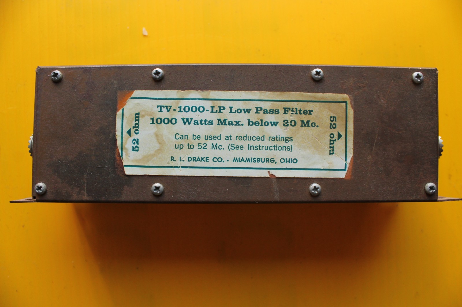 R.L. Drake Co. TV-1000-LP Low Pass Filter 1000 Watts Max 52 Ohm Ham Radio