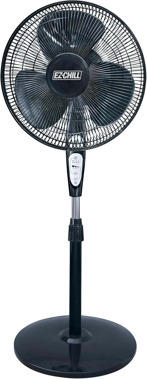 18" Oscillating Pstal Fan with Remote Control, Stand Fan, 3