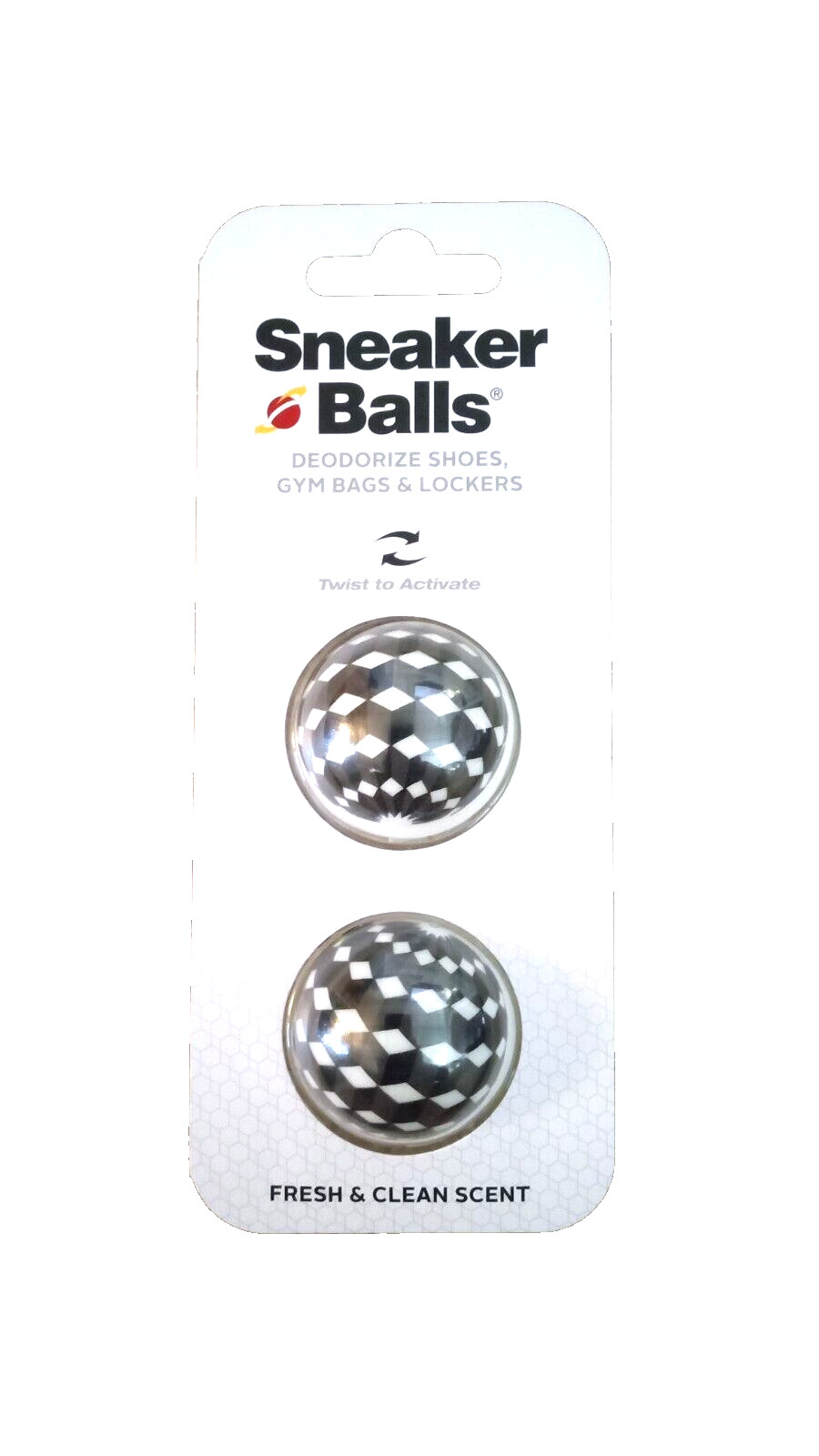Sneaker Ball "Deodorize Shoes, Gym Bags, Lockers" (Fresh Clean Scent) 2pk ~ NEW