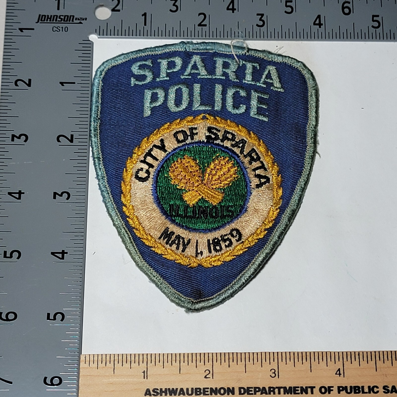 MK1 B3 Police patch Used Illinois Sparta vintage Cheesecloth