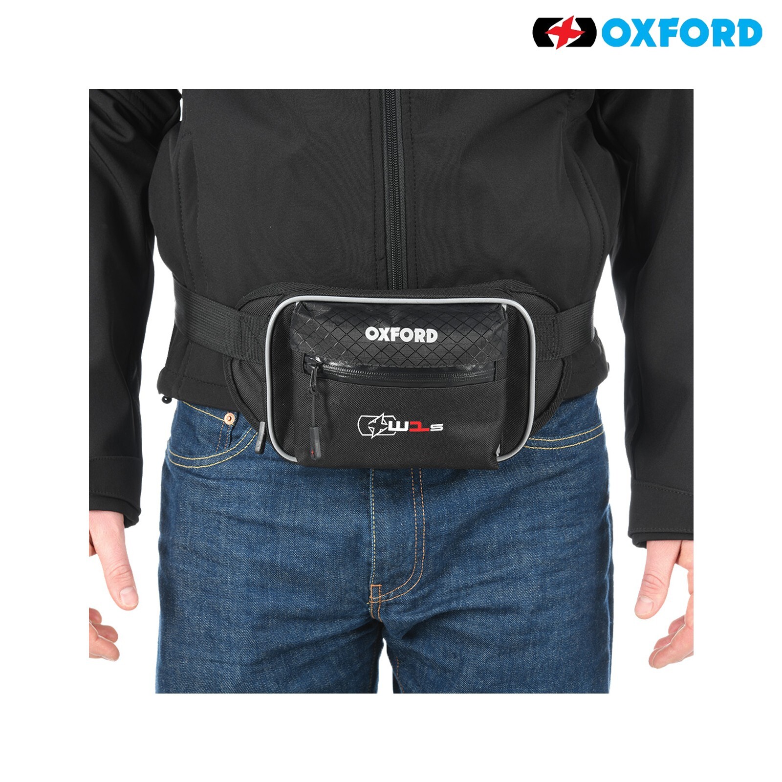 Oxford XW1s Motorcycle Waist Bag 1.5L Motorbike Bum Bag Pouch Black