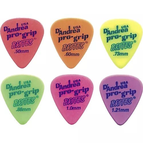 D'andrea Pro-Grip BRITES Guitar Picks Orange 0.60mm, 1 Dozen