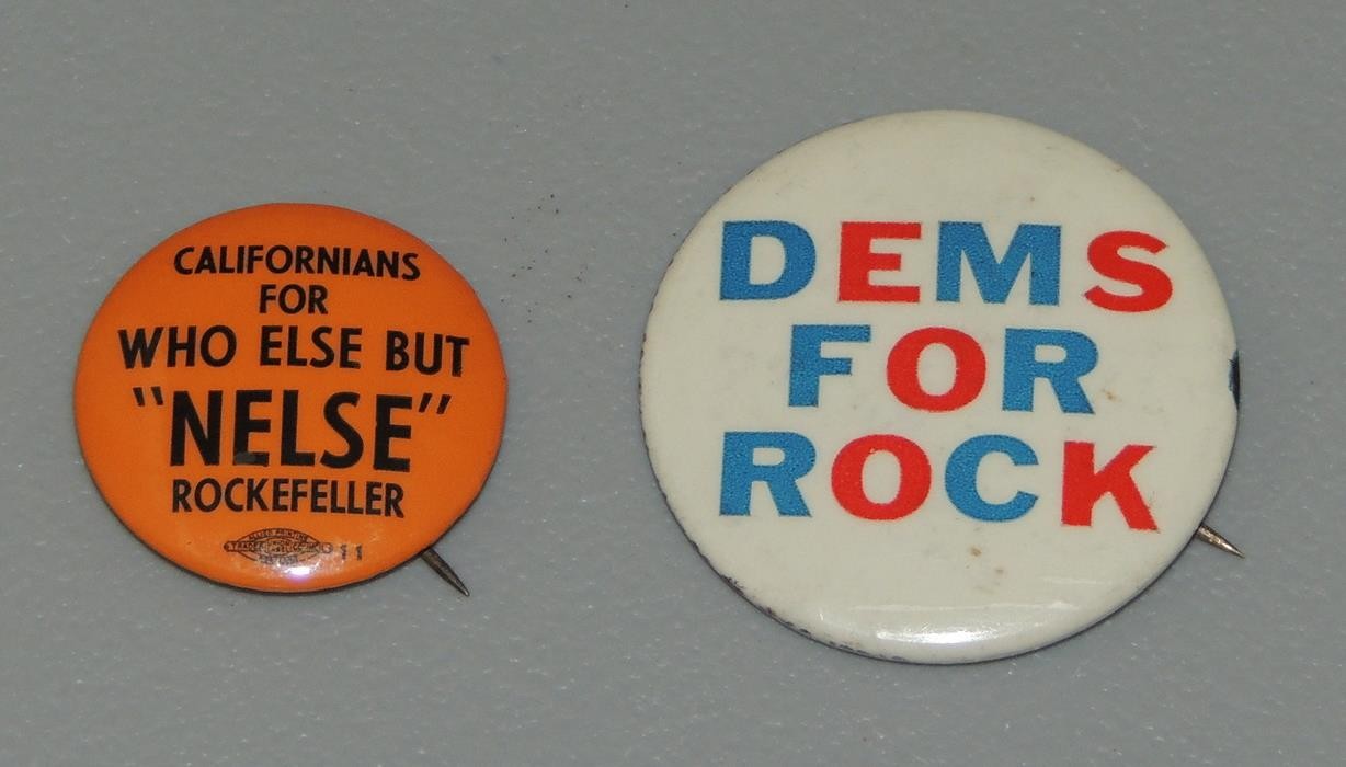 Nelson Rockefeller for President & Dems For Rock Campaign Lot Pinback Buttons