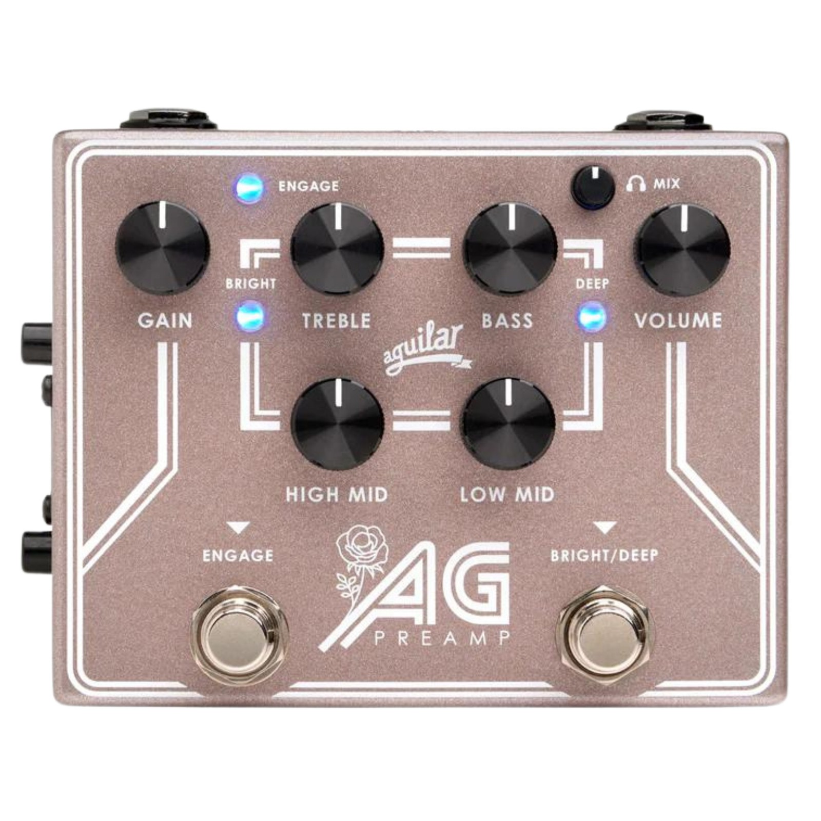 Aguilar AG DI/Preamp Bass Pedal, Ltd Edition Breast Cancer Awareness Rose Gold