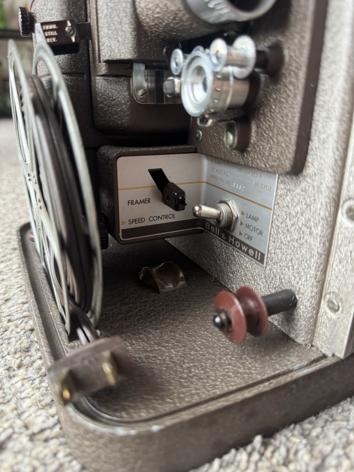 Vintage Bell & Howell 253-AX Projector Powers On Light & Motor Work